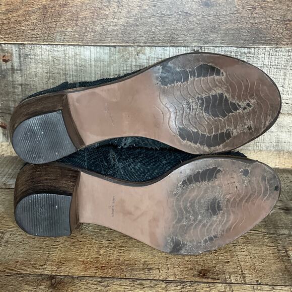 Matisse Folk Ankle Boots Booties Peep Toe Black Scaled Leather Size 7.5 - Picture 11 of 11